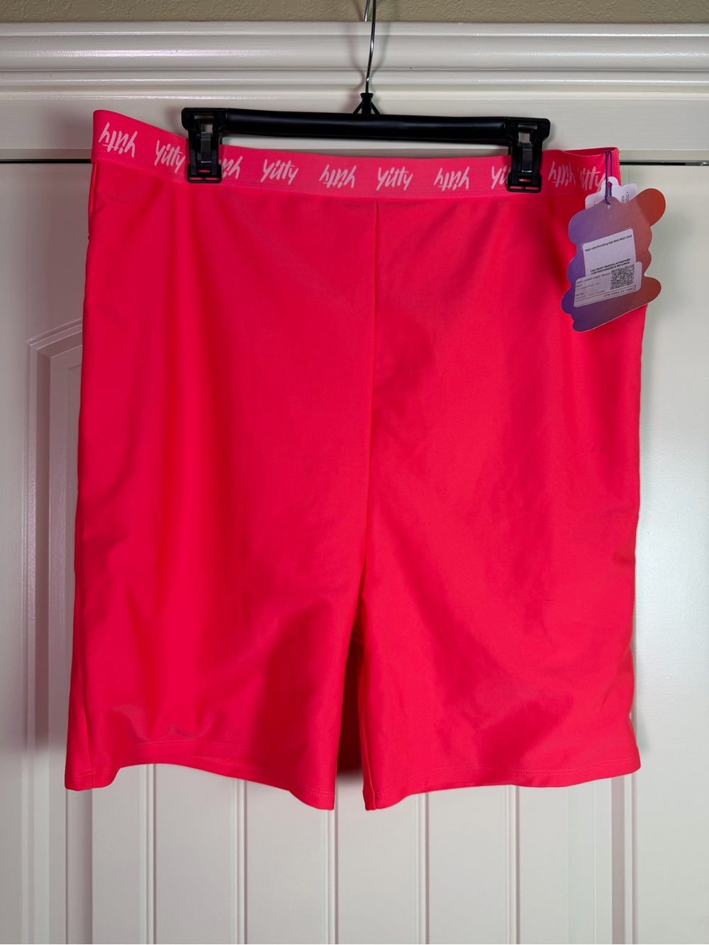 YITTY Bright Hot Pink High-Rise Bike Shorts